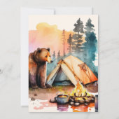 One Happy Camper Wood Boys 1. Geburtstag Einladung (Rückseite)