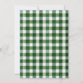 One Happy Camper Wood Slice Arch Green Plaid Einladung (Rückseite)