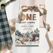 One Happy Camper Woodland 1. Geburtstag Einladung