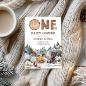 One Happy Camper Woodland 1. Geburtstag Einladung
