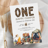 One Happy Camper Woodland Camping 1. Geburtstag Einladung