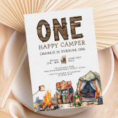 One Happy Camper Woodland Camping 1. Geburtstag Einladung