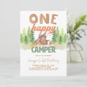 One Happy Camper Woodland Einladung (Stehend Vorderseite)
