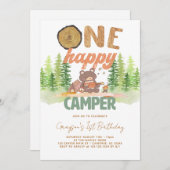 One Happy Camper Woodland Einladung (Vorne/Hinten)