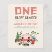 One Happy Camper Woodland Girls 1. Geburtstag Pink (Vorderseite)