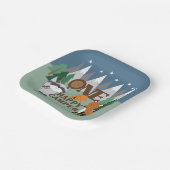 One Happy Camper Woodland Tiere Zelt Camping Pappteller (Gewinkelt)