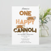 One Happy Cannoli Invite 1st  First Birthday Cute Einladung (Stehend Vorderseite)