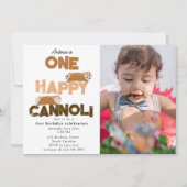 One Happy Cannoli Invite 1st  First Birthday Photo Einladung (Vorderseite)
