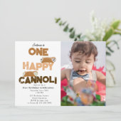 One Happy Cannoli Invite 1st First Birthday Photo Einladung (Stehend Vorderseite)