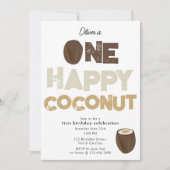 One Happy Coconut Invite 1st Summer Birthday Einladung (Vorderseite)