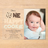 One Happy Cookie Invite 1st First Birthday Photo Acryleinladungen (Vorderseite)