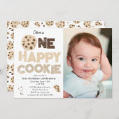 One Happy Cookie Invite 1st  First Birthday Photo Einladung (Vorne/Hinten)