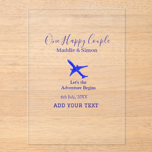 One happy Couple let's adventure begins wedding co Acryleinladungen (Vorderseite)