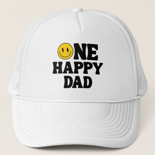 One Happy Dad Matching Birthday Truckerkappe (Vorderseite)
