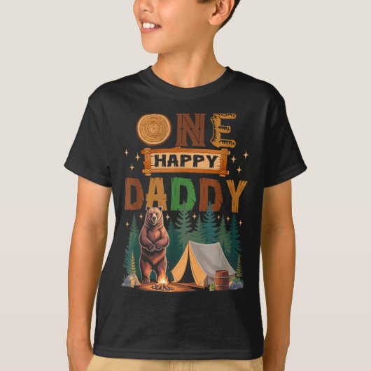 One Happy Daddy Camper 1st Birthday Camng Bear  T-Shirt (Vorderseite)