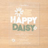 One Happy Daisy Invite 1st First Birthday Cute Acryleinladungen (Vorderseite)
