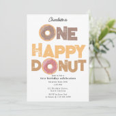 One Happy Donut Invite 1st First Birthday Cute Einladung