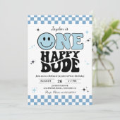 One Happy Dude 1. Geburtstagsfeier Einladung (Stehend Vorderseite)