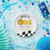 One Happy Dude 1st Birthday Checkered Paper Plates Pappteller (Party)
