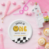 One Happy Dude 1st Birthday Checkered Paper Plates Pappteller (Party)