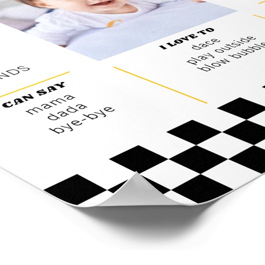 One Happy Dude 1st Birthday First Birthday Party Poster (Ecke)