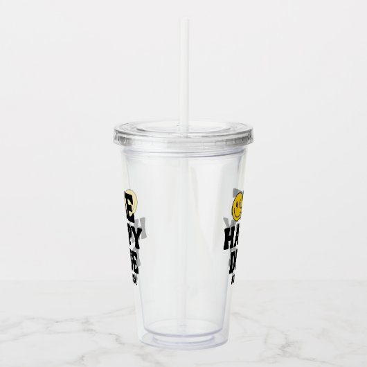 One Happy Dude Boy's Retro 1st Birthday Acryltrinkbecher (Rechts)