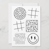 One Happy Dude Boy's Retro 1st Birthday Einladung (Rückseite)