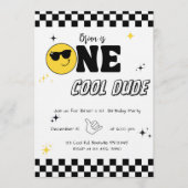 One Happy Dude – Cool & Fun Boy 1st Birthday Party Einladung (Vorderseite)