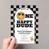 One Happy Dude Invite 1st First Birthday Cute Boy Acryleinladungen (Insitu (Handheld))