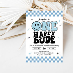 One Happy Dude - Lustige 1. Geburtstags-Party für  Einladung