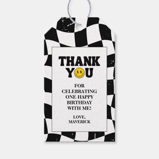 One Happy Dude Retro 1st Birthday Geschenkanhänger (Vorderseite)