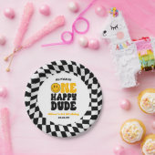 One Happy Dude Retro First 1st Birthday Party Pappteller (Party)