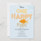 One Happy Fish Invite 1st Boy Girl Birthday Einladung (Vorderseite)