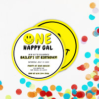 One Happy Gal 1. Geburtstag Smiley