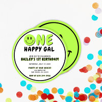 One Happy Gal 1. Geburtstag Smiley