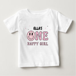 ONE HAPPY GIRL BABY T-SHIRT