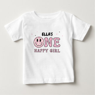 ONE HAPPY GIRL BABY T-SHIRT