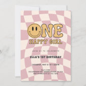 ONE HAPPY GIRL BIRTHDAY INVITATION EINLADUNG (Vorderseite)