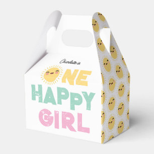 One Happy Girl Birthday Invite 1. Geburtstag Sun Geschenkschachtel