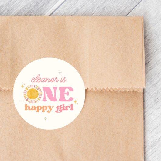 One Happy Girl Boho Sun 1. Geburtstag Sticker