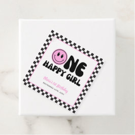 One Happy Girl Pink Happy Face Birthday Geschenkanhänger