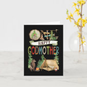 One Happy Godmother Camper First Birthday Camng Be Karte (Gelbe Blume)