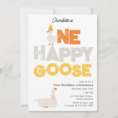 One Happy Goose Invite 1st First Birthday Cute Einladung (Vorderseite)