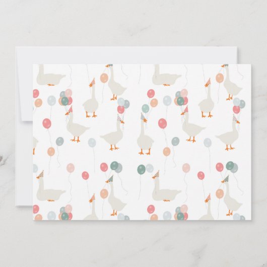 One Happy Goose Invite 1st First Birthday Photo Einladung (Rückseite)