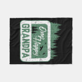 One Happy Grandpa Camper 1st Birthday Camng Bear Fleecedecke (Vorderseite (Horizontal))