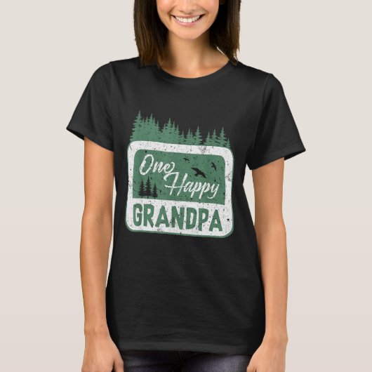 One Happy Grandpa Camper 1st Birthday Camng Bear  T-Shirt (Vorderseite)