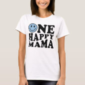 One Happy Mama | Blue Matching One Family Geburtst T-Shirt (Vorderseite)