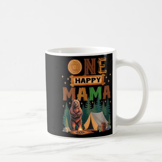 One Happy Mama Camper 1st Birthday Camng Bear Kaffeetasse (Rechts)