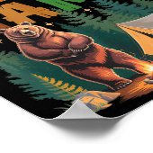 One Happy Mama Camper 1st Birthday Camng Bear  Poster (Ecke)