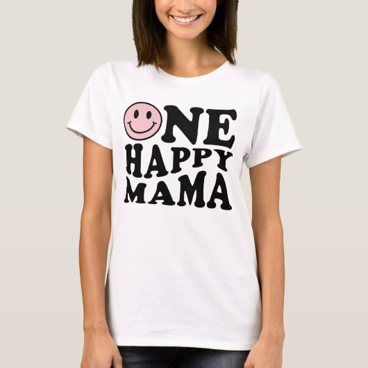 One Happy Mama | Rosa Matching One Family Birthday T-Shirt (Vorderseite)